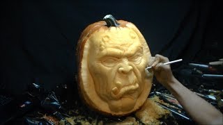 3D Pumpkin Carving  quotGoblinquot Time Lapse [upl. by Ravid486]