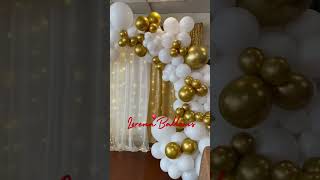 Full Arch with White and Gold Balloons  Garland Balloon [upl. by Einal]