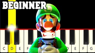 Luigis Mansion Main Theme  Very Easy Piano  Keyboard tutorial  Beginner [upl. by Gaiser]