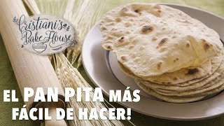 PAN PITA  CON SOLO 3 INGREDIENTES  SIN LEVADURA  EL MÁS FÁCIL DE HACER [upl. by Rosenwald]