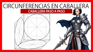 😱 CIRCUNFERENCIAS en perspectiva CABALLERA 💪 Fácil y sencillo  CIRCULOS en todos los planos [upl. by Potter]