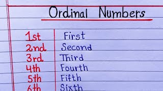 Ordinal Numbers 1 to 20 1 to 20 Ordinal numbers spelling in English [upl. by Eimma]