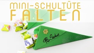 Mini Schultüte falten  Anleitung für eine Zuckertüte  Talude [upl. by Htes821]