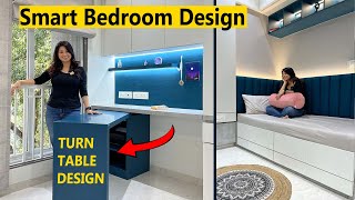 Bedroom Interior Design 10x10  Bedroom Design Ideas for small rooms Smart Study Table design ideas [upl. by Lanrev]