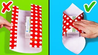 25 EASY GIFT WRAPPING IDEAS AND HACKS [upl. by Sudnac]