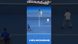 Novak Djokovic playing tennis on wheelchair funny moment [upl. by Aderfla148]