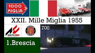 Mille Miglia 55  Stage 1Brescia f  AustinHealey 100s  TvCam [upl. by Aiyram]