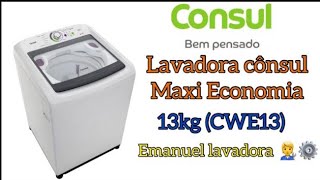 Lavadora Consul maxi economia 13kg CWE13💚 cama e banho tide he original ♥️ [upl. by Nonah]