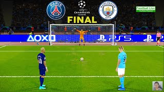 PSG vs Manchester City  Penalty Shootout  Final UEFA Champions League UCL  eFootball PES Gameplay [upl. by Rehpotsirhk]