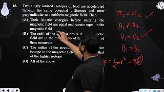 Two singly ionised isotopes of lead are accelerated through the same potential difference and en [upl. by Yordan813]