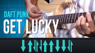 Daft Punk  Get Lucky como tocar  aula de guitarra [upl. by Dibbrun]