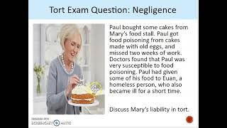 Tort Exam Question Negligence [upl. by Ebocaj]