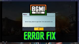 BGMI ERROR CODE RESTRICT AREA FIX [upl. by Ajoop35]