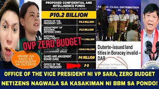 ZERO BUDGET SI VP SARA SA 2025 PINAMIGAY NI DUTERTE NA LUPA SA ATI SA BORACAY BINAWI NI BBM [upl. by Nahtnamas264]