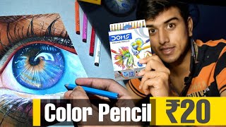 Drawing with ₹20 Color Pencil  Results Shocked Me 😳 DOMS Colour Pencil domscolorpencil beginner [upl. by Retswerb336]