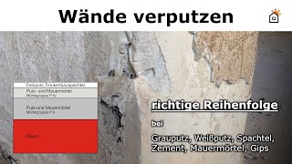 Wand verputzen  richtige Reihenfolge von Putz und Mörtel [upl. by Joh]