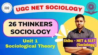 UGC NET Sociology  Unit 1 Revision  26 Thinkers of Sociology  Important concepts and Books [upl. by Jenei]