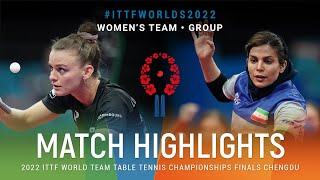 Highlights  Sarah De Nutte LUX vs Neda Shahsavari IRI  WT Grps  ITTFWorlds2022 [upl. by Ycinuq947]