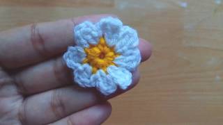 How to Crochet Little Daisy  Daisy Motif Free Crochet Pattern [upl. by Erie554]