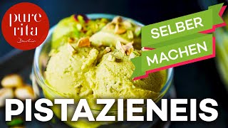 🍦Cremiges Pistazieneis selber machen mit Eismaschine 🎬Rezept [upl. by Yrac]