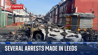 Leeds riot Several arrests made after unrest in Harehills [upl. by Imelda340]