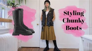 Styling Chunky Boots  Zara Lug Sole Boot [upl. by Nievelt]