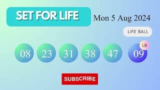 Set Forlife Draw Results on Mon 5 Aug 2024 The National Lottery UK [upl. by Dnalerb576]