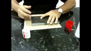 Applying Superglue Adhesive  Cyanoacrylate Glue amp Activator Spray on Granite amp Marble [upl. by Aifas142]