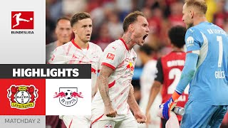 It Happened Leipzig Beat The Champion  Bayer Leverkusen  RB Leipzig 23  Highlights  MD 2 [upl. by Patt331]