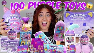 UNBOXING 100 PURPLE MYSTERY TOYS😱💜 RARE FINDS [upl. by Yerg]