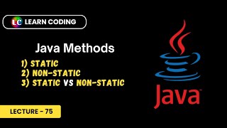 Static vs NonStatic Method in Java  Learn Coding [upl. by Eednim]