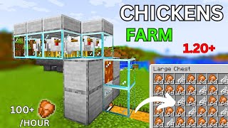 SIMPLE Automatic COOKED CHICKEN FARM in Minecraft 120 Tutorial [upl. by Esille]