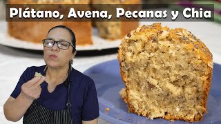 🔥Cómo hacer un KEKE de PLÁTANO AVENA PECANAS y CHIA  Victoria Abanto [upl. by Eldwon107]