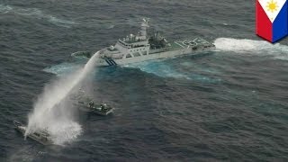 Philippines accuses China of attacking fishermen with water cannon [upl. by Granoff656]