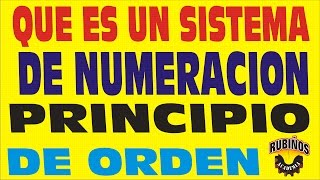 QUÉ ES UN SISTEMA DE NUMERACIÓN Y EL PRINCIPIO FUNDAMENTAL DE ORDENEJEMPLOS [upl. by Nabru]