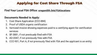 Organic Certification Cost Share Program FSA Application Guide [upl. by Tnilk]