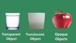 TRANSPARENT TRANSLUCENT OPAQUE OBJECTS  Science for kids [upl. by Dynah]