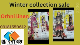 Orhni linen with wool shawl winter collectionPakistani winter suits sale 2024 [upl. by Kass]