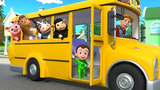 The Wheels on The Bus Song Animal Version  Lalafun Nursery Rhymes amp Kids Songs [upl. by Ellehsram625]