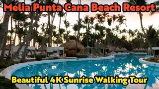 Melia Punta Cana Beach Wellness Resort  Beautiful 4K Sunrise Walk [upl. by Butterworth]