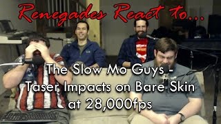 Renegades React to The Slow Mo Guys  Taser Impact on Bare Skin at 28000fps [upl. by Flanagan]