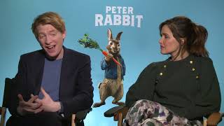 Rose Byrne Domhnall Gleeson full Interview for Peter Rabbit [upl. by Laehcor]