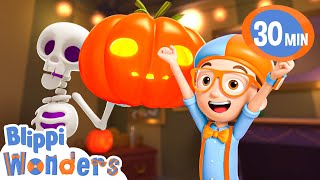 Blippis Spectacular Halloween  Blippi Wonders Halloween Cartoons  Moonbug Halloween for Kids [upl. by Rotsen760]