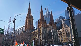 Swanston Street Melbourne Victoria 4k [upl. by Erleena612]