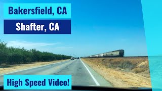 Bakersfield CA to Shafter CA  High Speed Driving Videos [upl. by Airehs436]