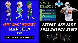 AFC East Free Agency Wave 1 Recap  Mock Draft 30 [upl. by Richart]