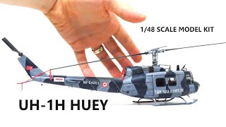 Painting Italeri UH1H HUEY 148 Scale Helicopter Model Build  Easy Realistic Weathering Techniques [upl. by Yorgen975]