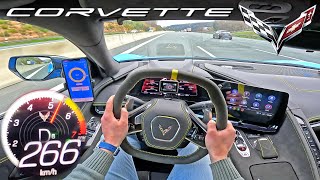 2023 CORVETTE C8 pushing its 62 V8 on the GERMAN AUTOBAHN [upl. by Ailahtan470]