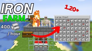 SIMPLE And EFFICIENT IRON Farm in MInecraft 120 Tutorial 400Hour [upl. by Broek]