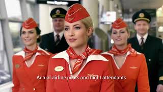 Aeroflot commercial shows beautiful real flight attendees in Russia and Soviet Legacy Brand [upl. by Ilajna]